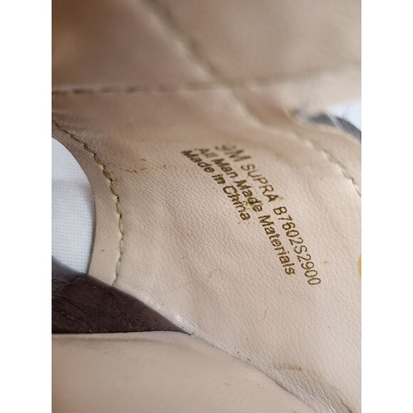 Franco Sarto SUPRA Women's Bronze Faux Leather Snakeskin Wedge Platform Sandals - Picture 7 of 8